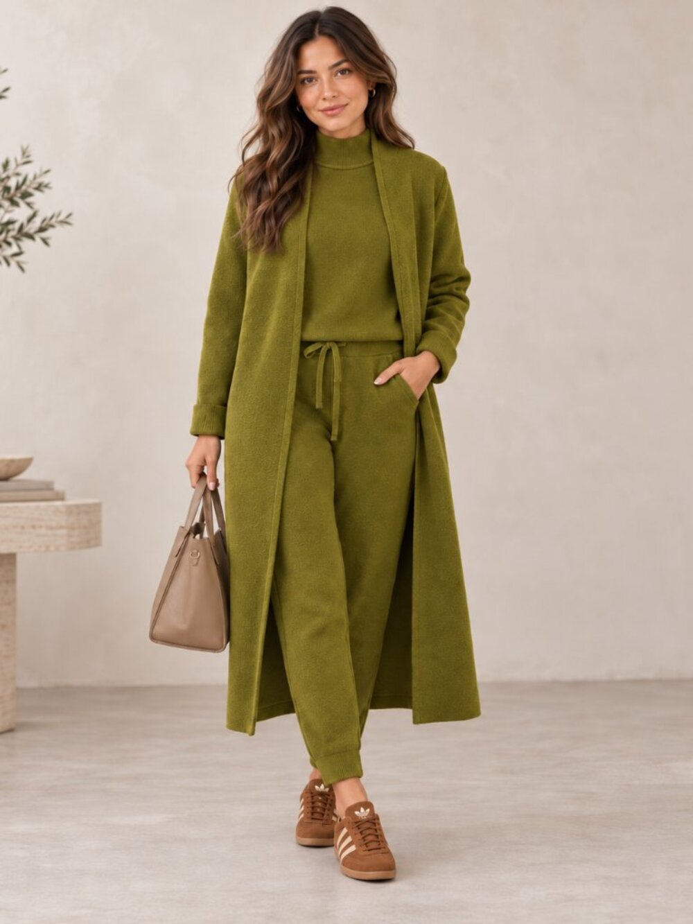 Banana Republic Long Olive Knit Coatigan XS